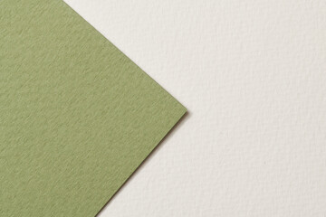 Rough kraft paper background, paper texture white green colors. Mockup with copy space for text