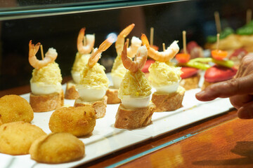 Fototapeta premium Tapas in a bar in San Sebastian, Spain.