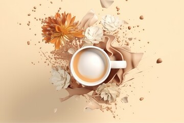 Coffee latte and morning mood. image generated by AI