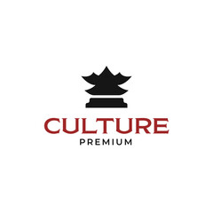 Vector traditional building korean roof culture logo design concept illustration idea