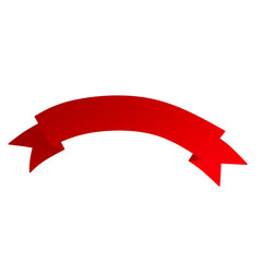 Red ribbon transparent icon png with copy space for writing name, script 