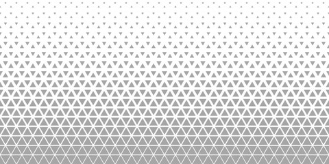 White gray halftone triangles pattern. Abstract geometric gradient background. Vector illustration.