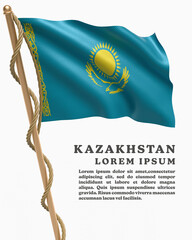 White Backround Flag Of KAZAKHSTAN