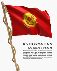 White Backround Flag Of KYRGYZSTAN