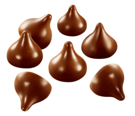 Gotas de chocolate ao leite em fundo transparente - gota de chocolate negro 