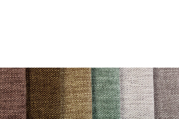 Different samples of textured fabric