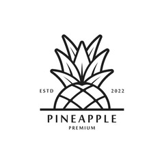 Vector Pineapple Fruit Logo Template. Pineapple Fruit Creative Logo Icon.