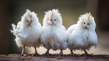 Fototapeta premium Fluffy Leghorn Chickens