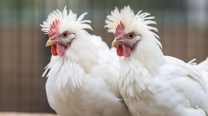 Fototapeta premium Fluffy Leghorn Chickens