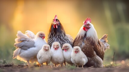 Leghorn Chicken Family Portraits
