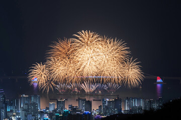 A fireworks event is being held in Gwangalli, Busan, in hopes of holding the 2030 Expo