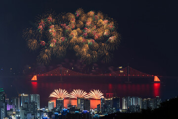 A fireworks event is being held in Gwangalli, Busan, in hopes of holding the 2030 Expo