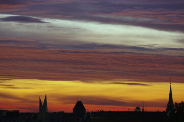 Fototapeta na wymiar a sunrise in Wrocław