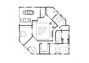 Floor plan. Interior. 3d floor plan for real estate. Home plan. 3D design of home space. Color floor plan.	