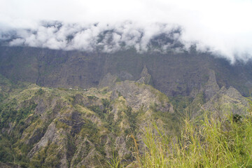 Population in the Cilaos circus, Reunion Island, France