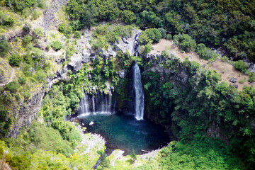 Naklejka na ściany i meble Waterfall in Grand Bassin, Reunion Island, France