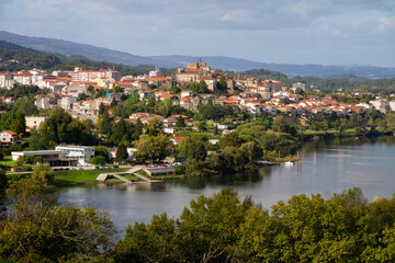 Fototapeta na wymiar View of Tuy and the Miño River from Valença