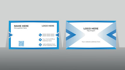 Creative modern blue corporate business card template design with fully editable content to use for your business purpose.