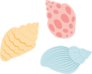 Set sea shells vector illustration
