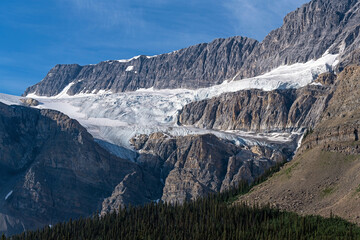 Crowfoot glacier along Icefields Parkway, Banff national park, Alberta, Canada.
