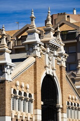 Beautiful modernist facade of the Veronica's Market in Murcia