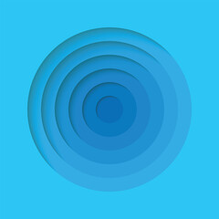 3D background with paper cut blue round holes. Realistic design layout for presentation, flyer, poster, banner, business card. Geometric vector illustration.