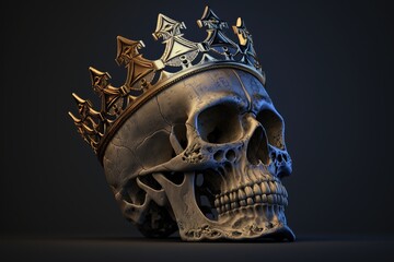 The Crown of Nobility - A Regal Symbol Resting on the Skull of a Noble Generative AI	