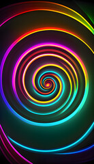 Neon Spiral Backgroung, Neon Effects, Generative AI