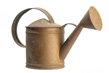 Old Weathered watering can isolated