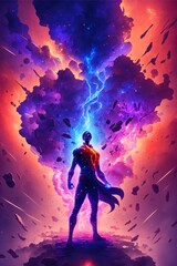 Naklejka premium entering a quantum multiverse, portal to another world, generative ai