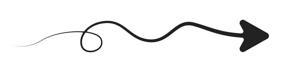 Black arrows vector. Wavy arrows set. Serpentine black arrows vector. Black cursors arrows vetkor. Arrow pointer vector.