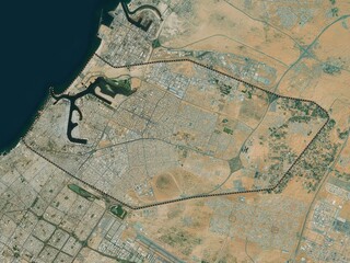 Ajman, United Arab Emirates. High-res satellite. No legend