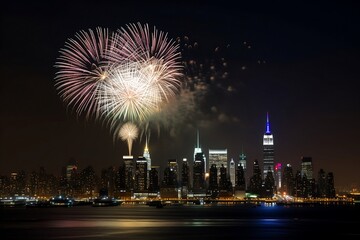 fireworks over new york city