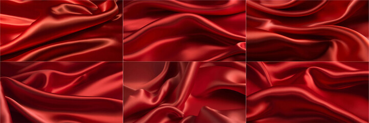 Naklejka na ściany i meble The Sheen of Satin: Exploring the Beauty of Red Satin Fabric