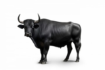 black bull isolated on white