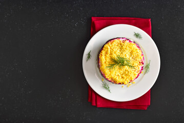 Traditional russian Shuba salad