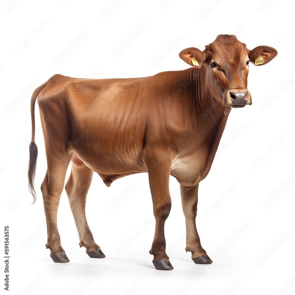 Wall mural cow isolated on white