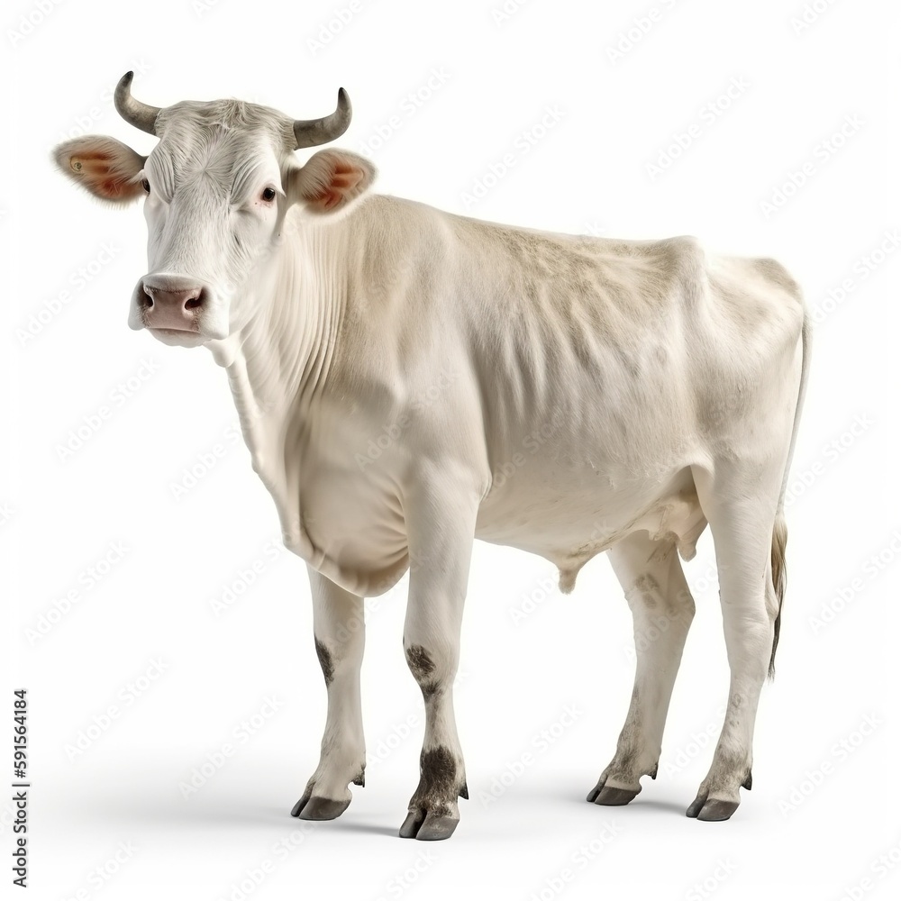 Wall mural cow isolated on white background