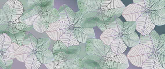 Vector abstract green background with delicate flowers for decor, covers, postcards, wallpapers and presentations