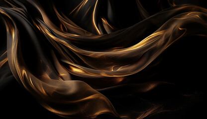 Fototapeta na wymiar golden black fabric abstract background. Generative ai