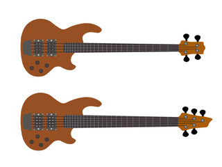 Obraz na płótnie Canvas Bass guitar icon. Electrical bass guitar objact flat vector ilustration.