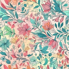Playful and modern floral seamless pattern, featuring bold and geometric shapes that add a trendy and edgy touch to any project.