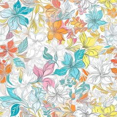 Playful and modern floral seamless pattern, featuring bold and geometric shapes that add a trendy and edgy touch to any project.