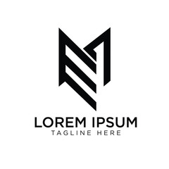 letter e and m abstract logo, for industry and technology and logo web template