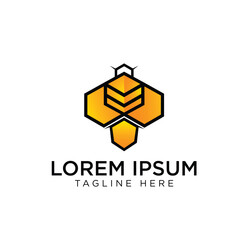 bee abstract logo, modern logo design for industry and technology