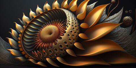 abstract sunflower background. Generative ai