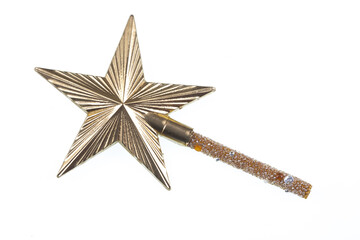 magic wand with star isolated on white background