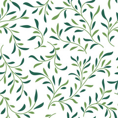 Abstract floral pattern. Branch with leaves ornamental texture. Flourish nature summer garden  textured floral background