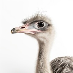 ostrich, white background