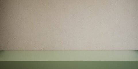 stand de présentation, support pour photo produit, plan vert avec mur en arrière plan, rendu 3d,